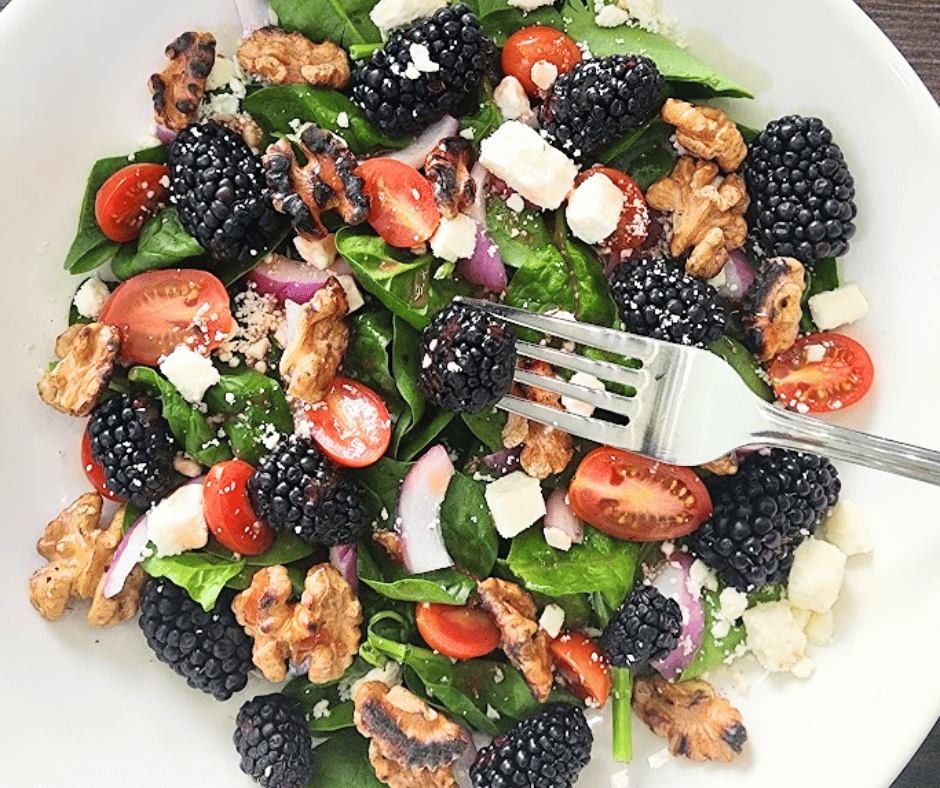 Blackberry Spinach Summer Salad by Tossed and Fabulous