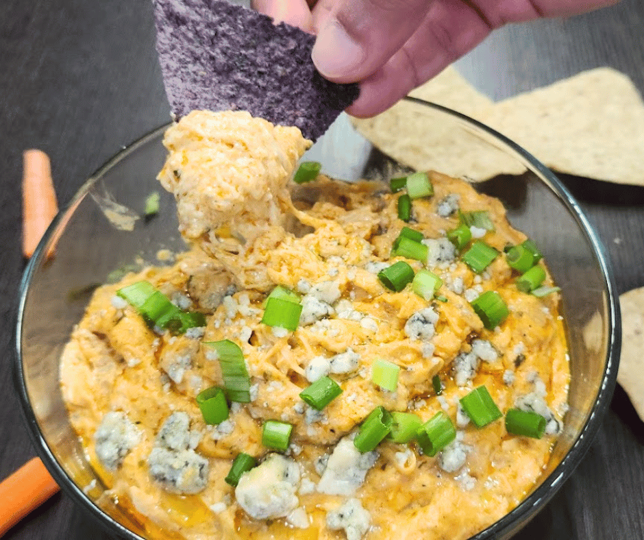 Delicious Buffalo Chicken Dip is a crowd favorite
