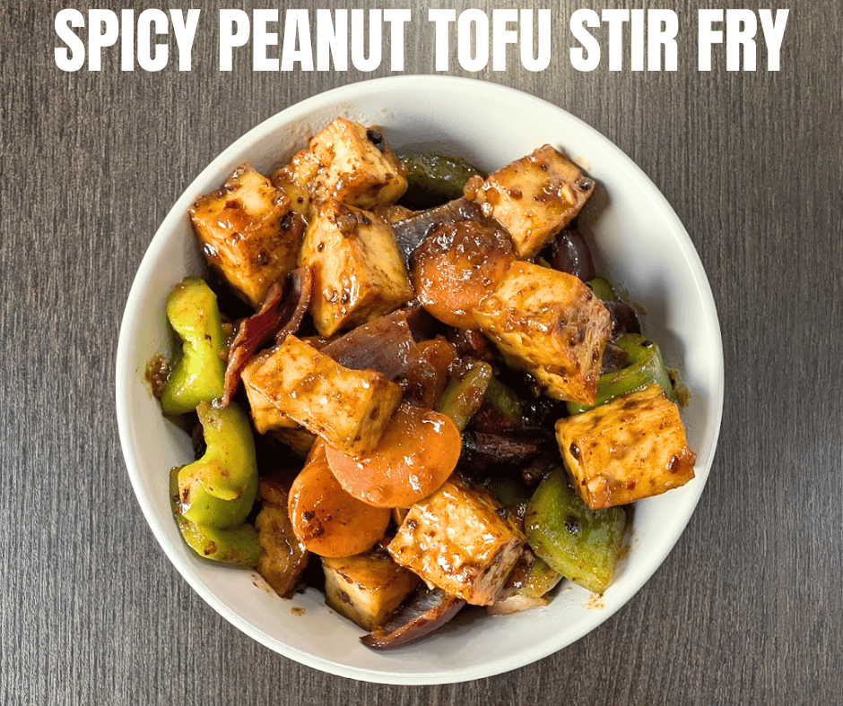 Spicy Peanut Tofu Stir Fry with Vegetables