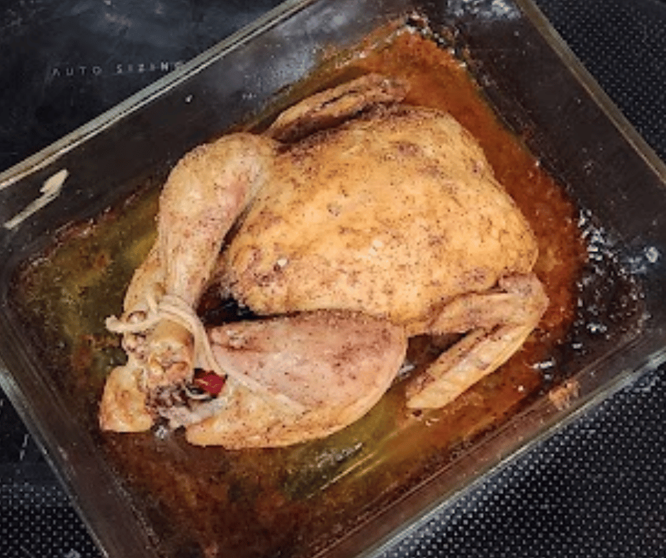 Tender roasted chicken is a flavorful and practical holiday meal