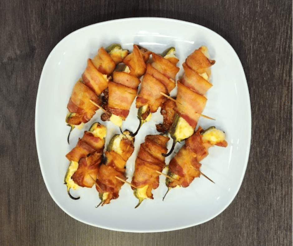 These bacon wrapped jalapeño poppers are crisp on the outside and creamy inside