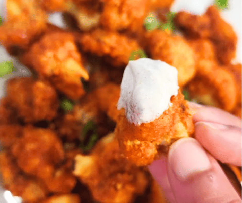 Vegetarian buffalo wings that are crispy on the outside and tender inside