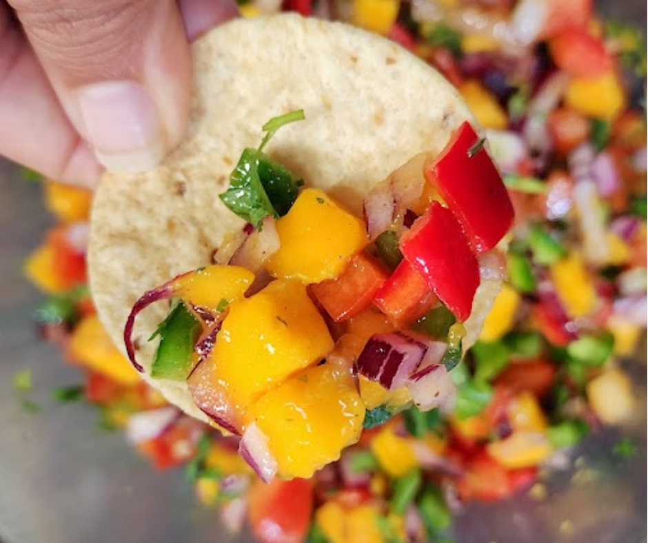 This mango salsa has that perfect balance of sweet, tangy, and a gentle kick