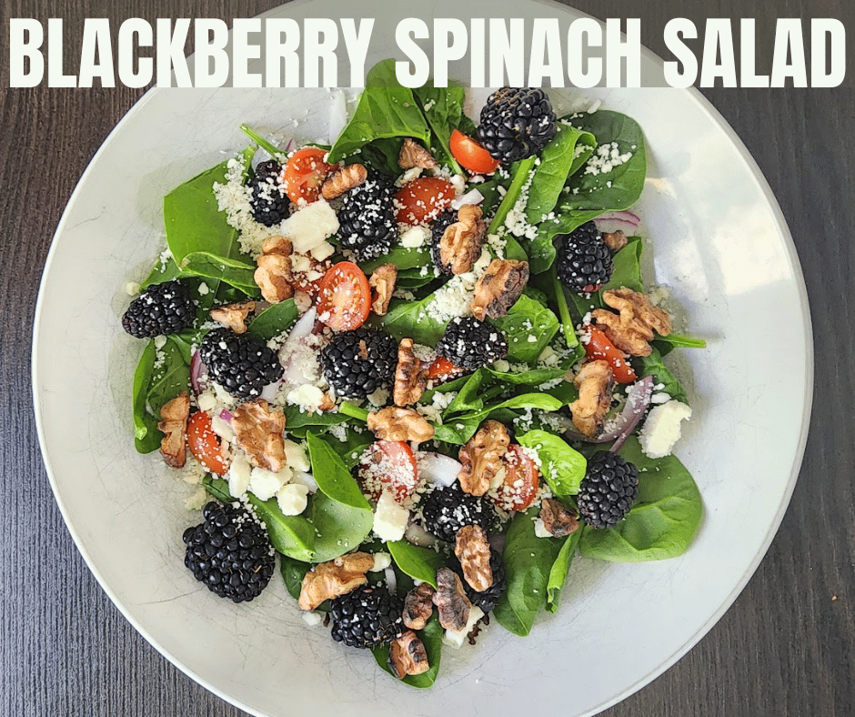 Vibrant blackberries and fresh spinach make this salad a colorful and nutrient-packed summer dish.
