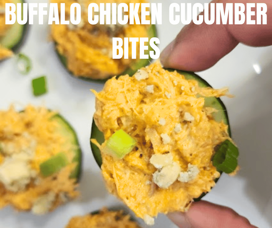 Buffalo Chicken Dip Cucumber Bites