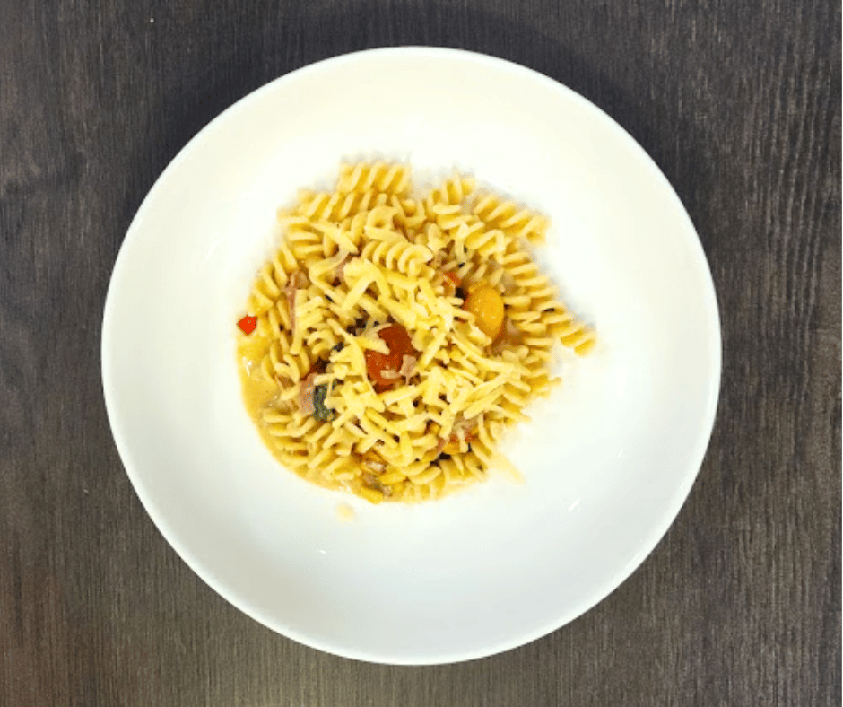 Clean-Out-the-Fridge Mexican Street Corn Pasta can be customized endlessly