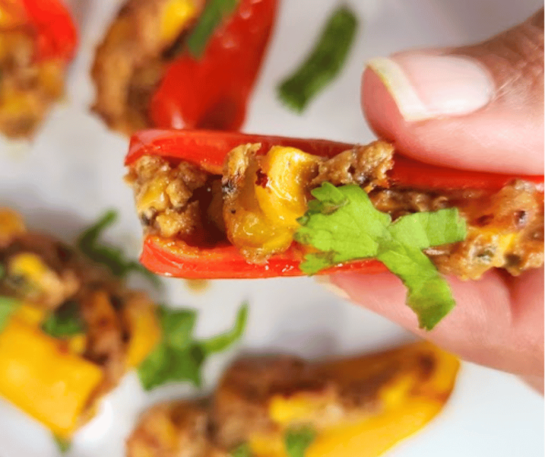 Corn Cream Cheese Stuffed Mini Peppers are the perfect party appetizers