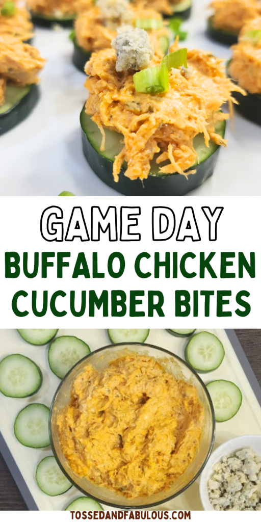 Light & Creamy Buffalo Chicken Cucumber Party Appetizers