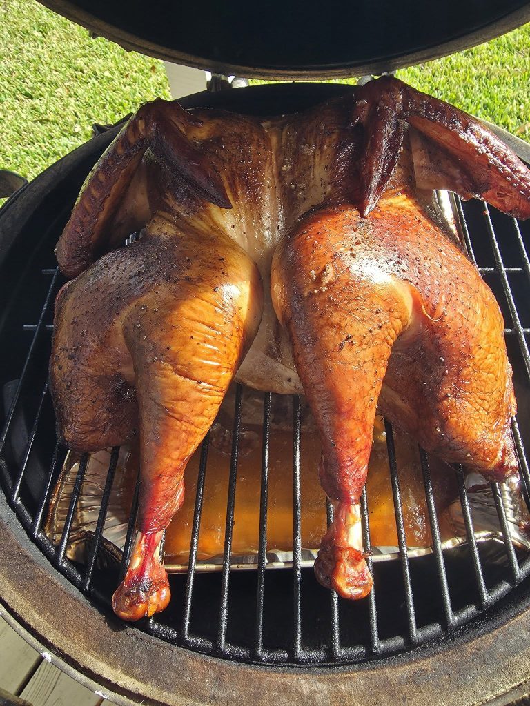 Spatchcocked and grilled turkey