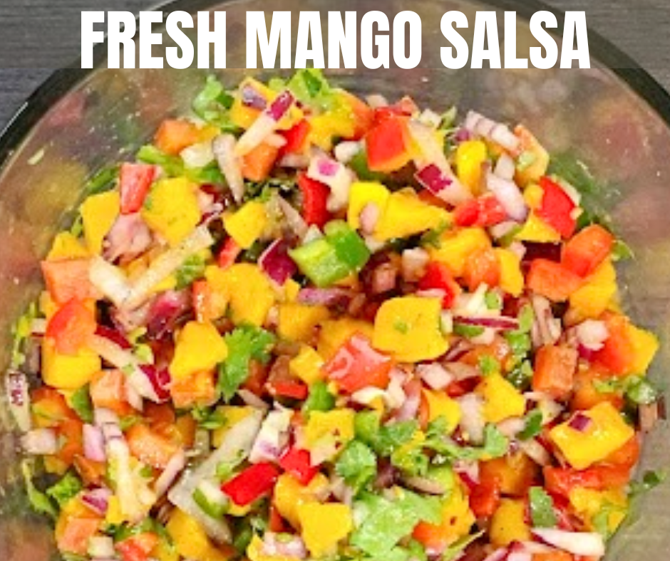 Bright, juicy mango salsa that tastes like it belongs outside on a warm day