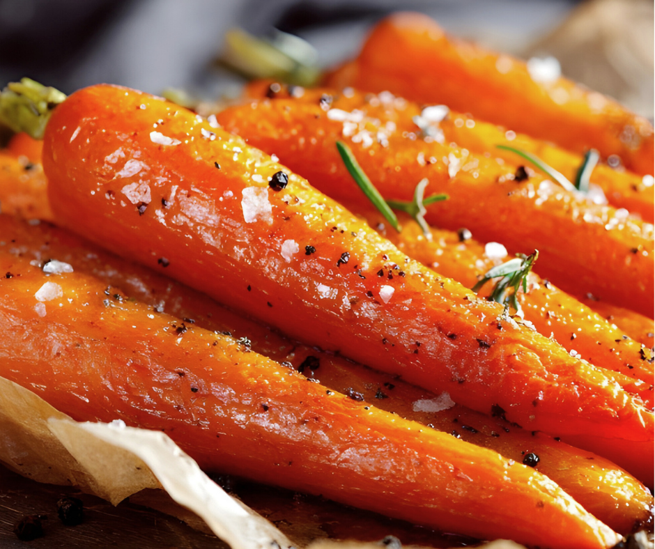 Carrots coated in honey, lightly caramelized and delicious.