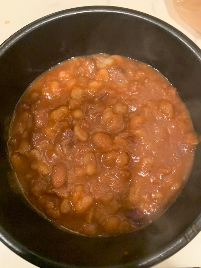 Classic baked beans with rich flavor for holiday tables.