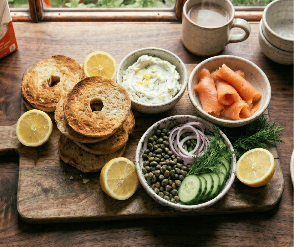 A simple Smoked Salmon Bagel Board that works for any brunch table.