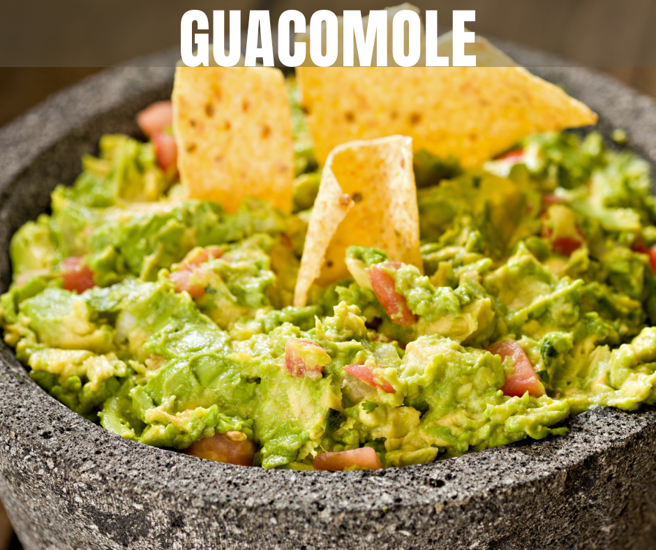 Freshly made guacamole with bright lime, cilantro, and just the right amount of heat