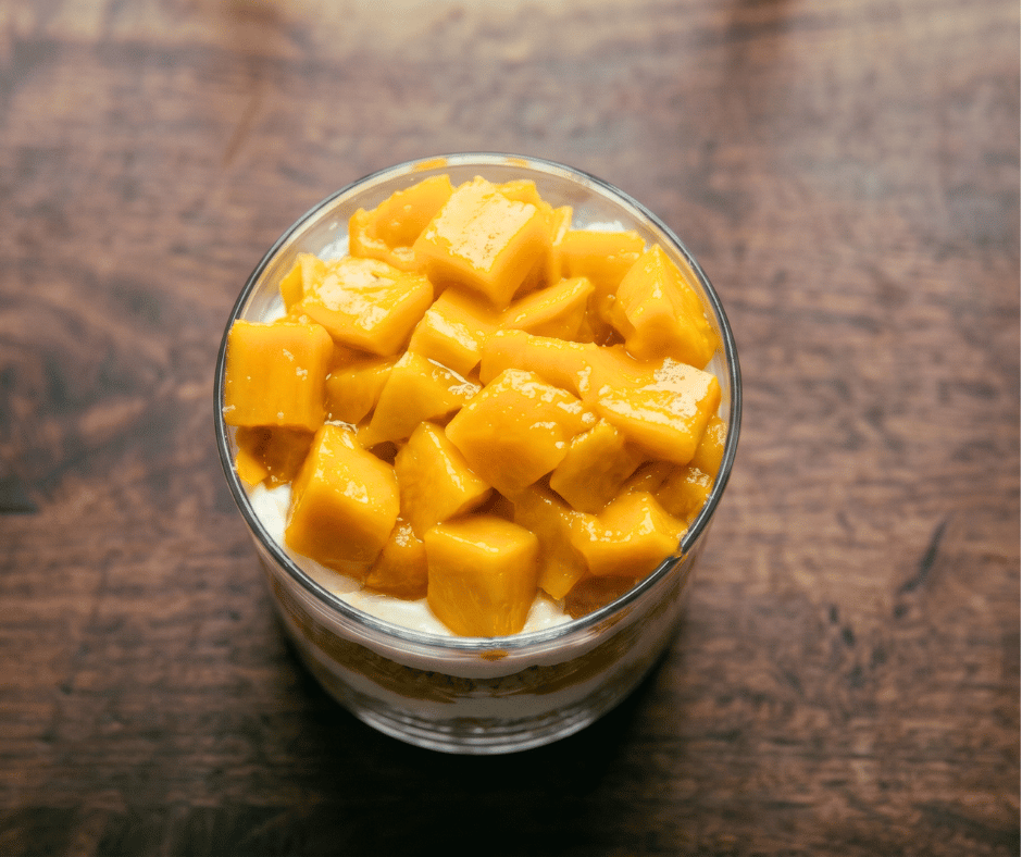 Mango Graham Float Cup layered and chilled until just set.