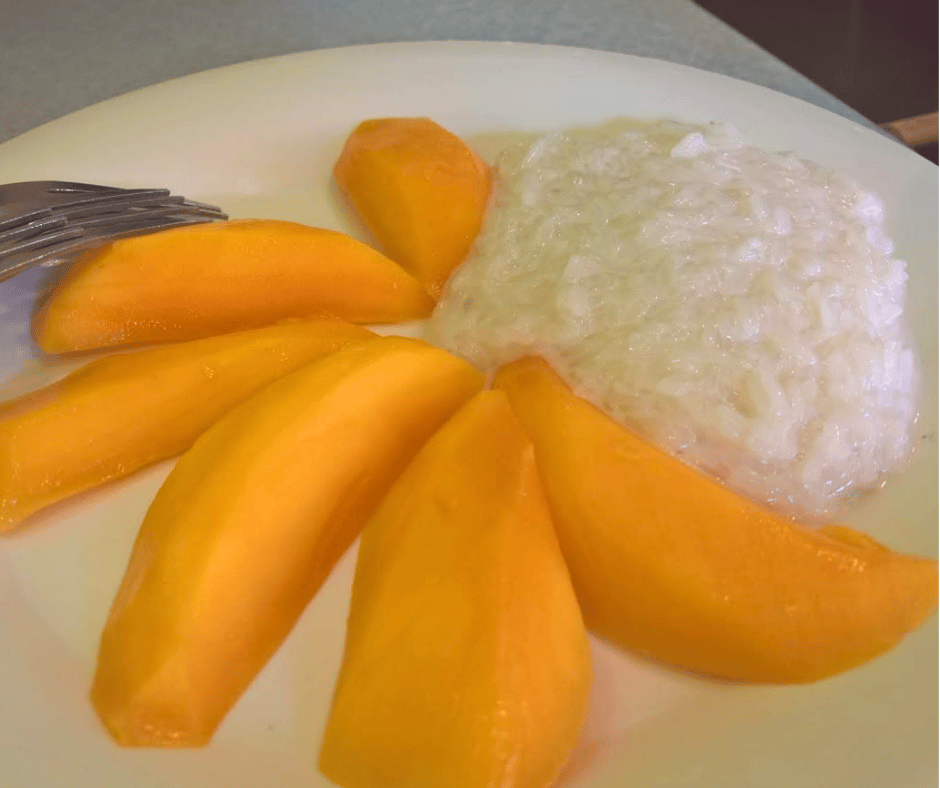 Sweet mango, warm sticky rice, and just enough coconut to bring it together