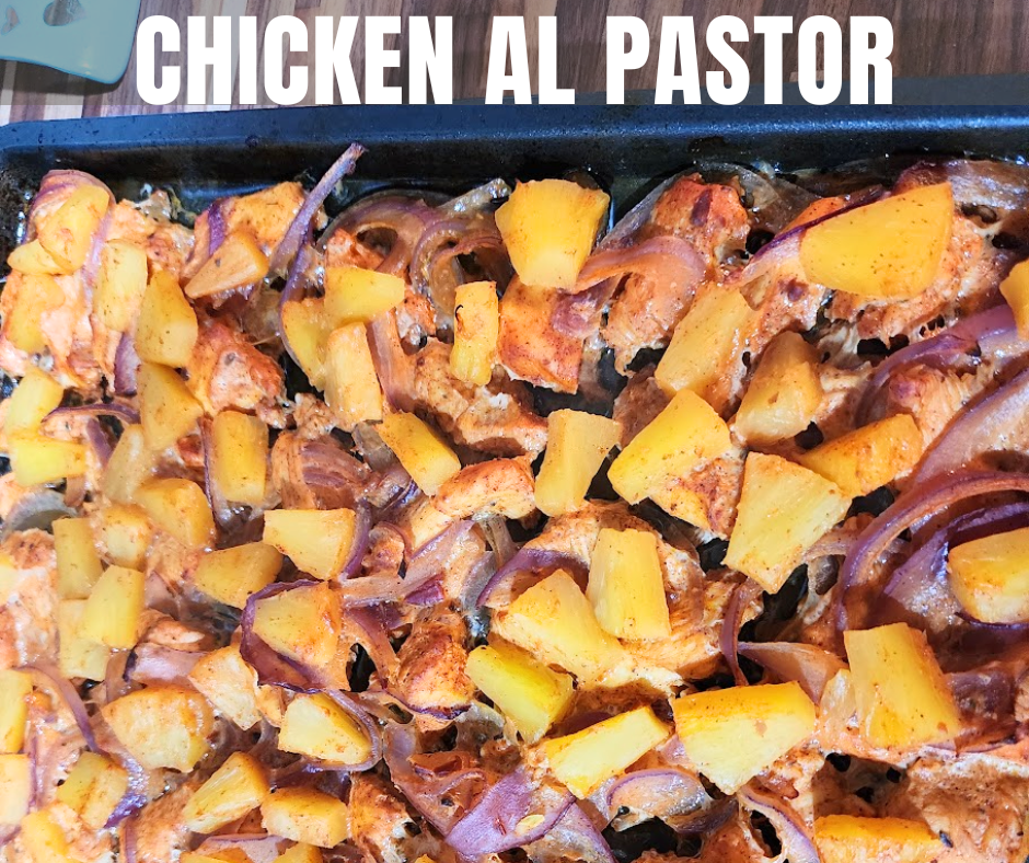 That balance of heat and sweetness comes through in every bite of this Sheet Pan Chicken Al Pastor