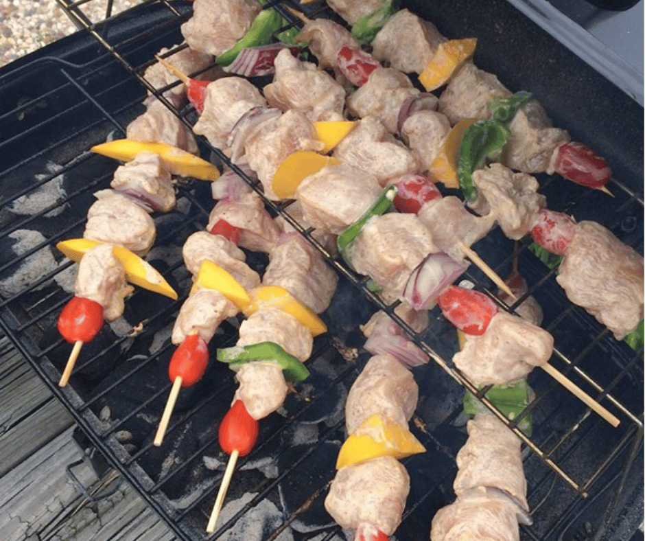 Juicy chicken kebabs straight off the grill