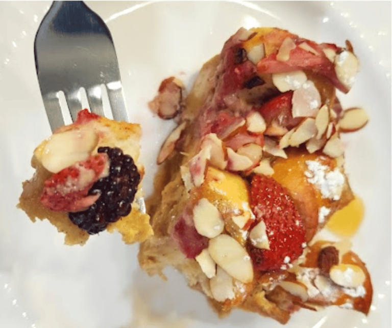 This Baked Berry French Toast with Almond Crunch is delicious and nutty