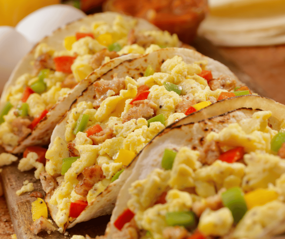 Warm tortillas, soft scrambled eggs, salsa, avocado, and a little hot sauce. Nothing complicated, just really good.