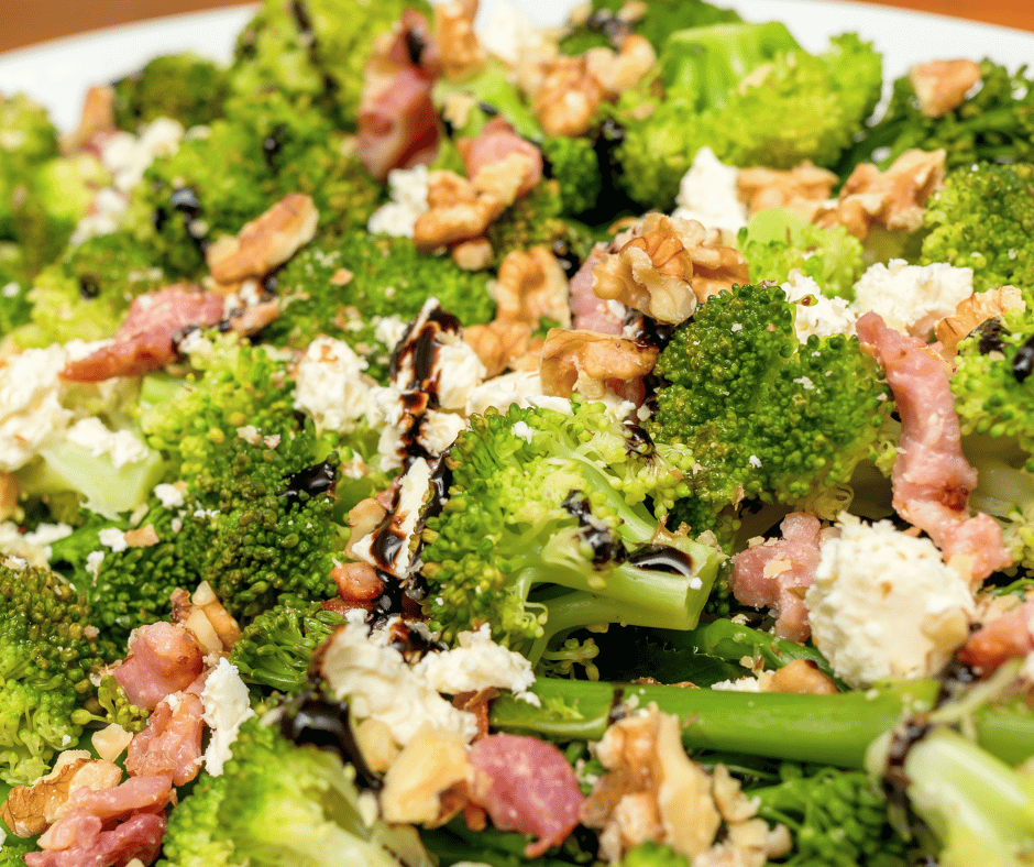 Broccoli brings the crunch while bacon brings the smoky flavor in this satisfying summer salad