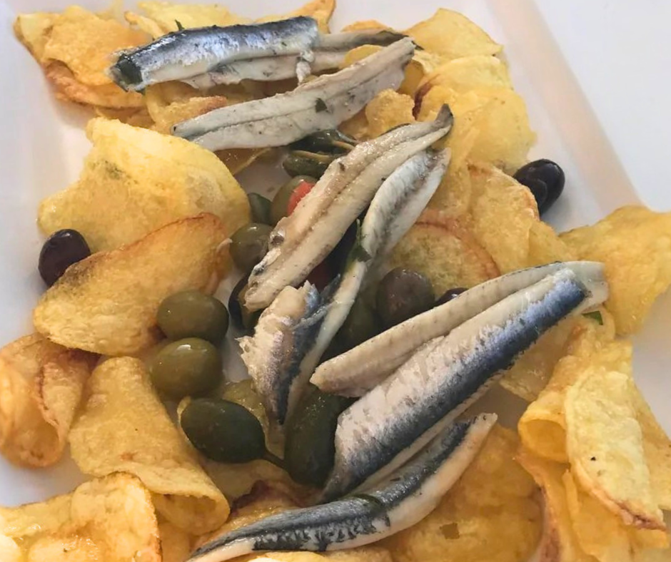 Bouquerones + Chips = Classic Spanish tapas