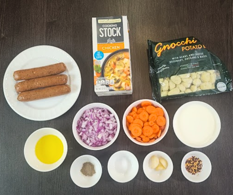 Creamy broth, savory sausage, and crunchy gnocchi come together to make this delicious soup