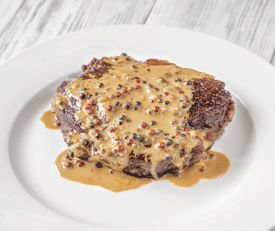 Steak au poivre is a classic French dish