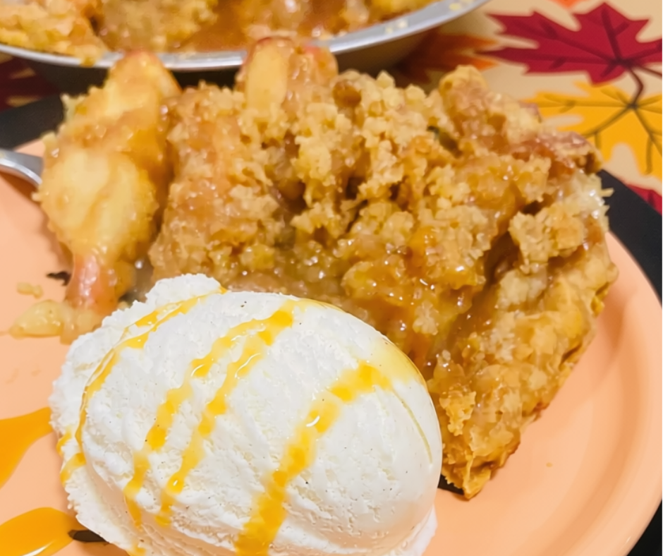 Streusel-topped apple pie is a fall favorite recipe