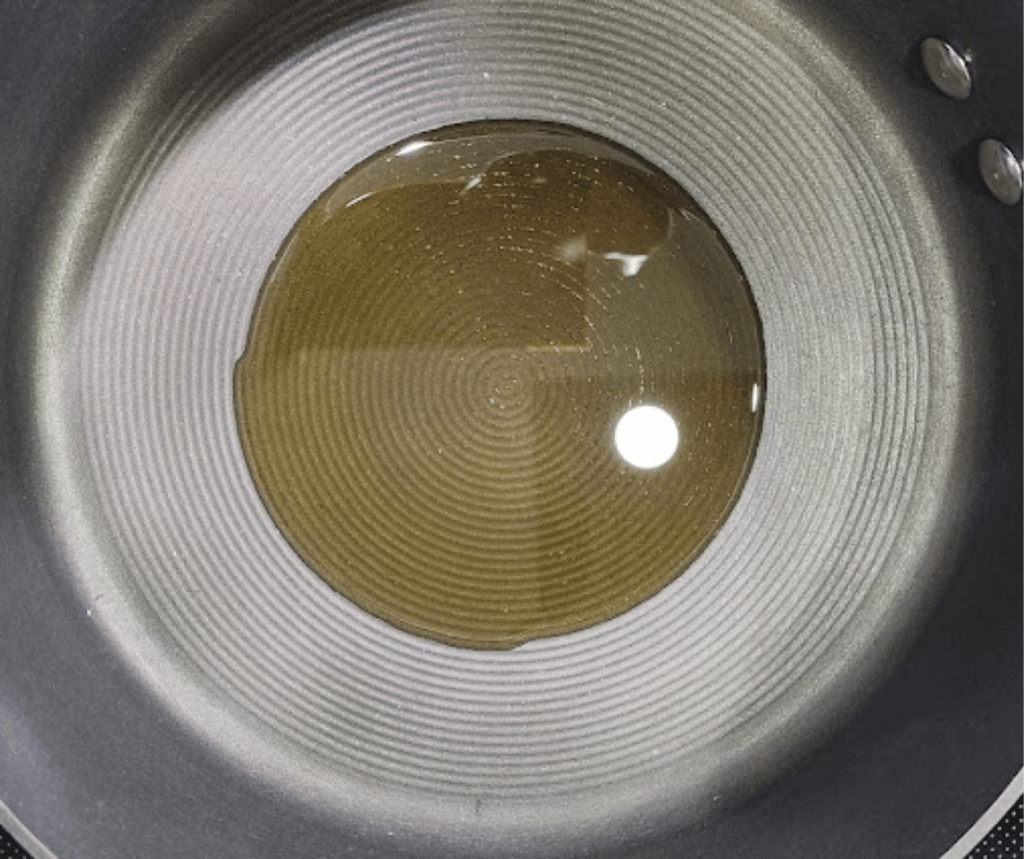 To start, heat the oil