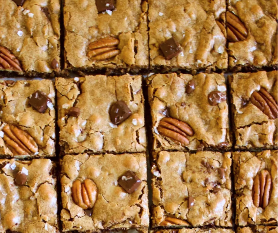 Toasted pecans and flaky sea salt make these impossible to resist.