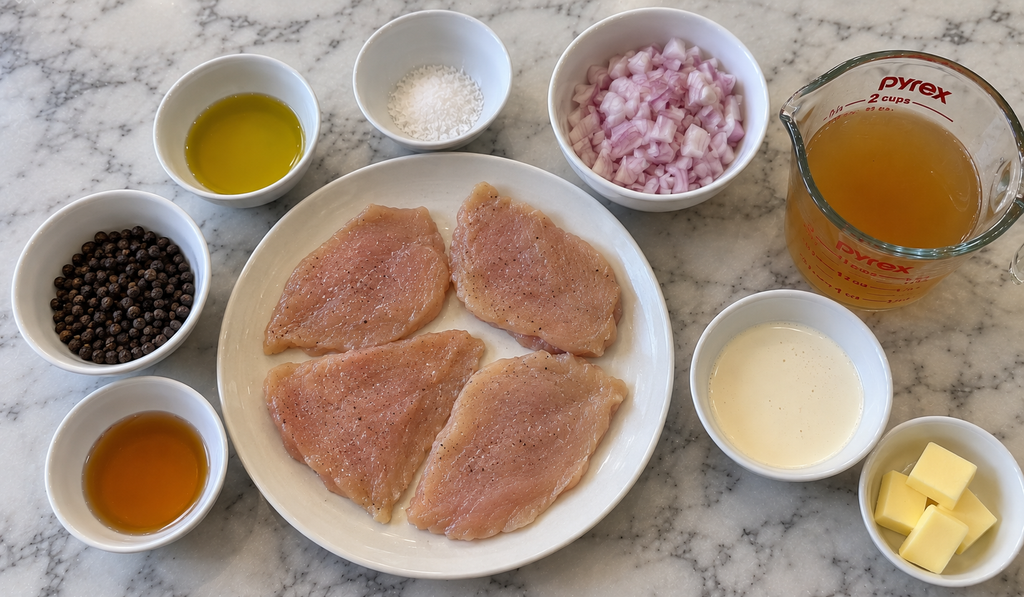 You can make chicken au poivre with a few basic ingredients
