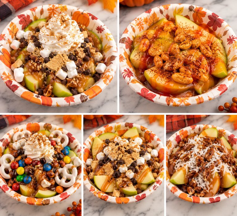Easy Caramel Apple Bar for a Halloween Party is so much fun