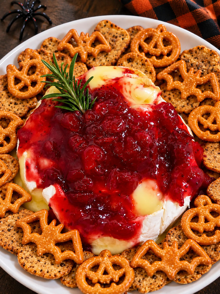 Get some of Utz Halloween pretzels and serve them with this baked brie