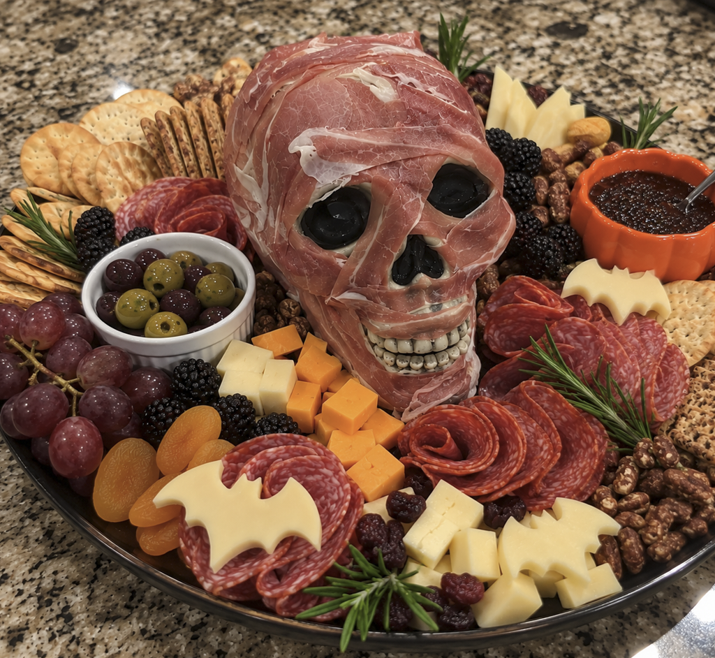 Halloween themed charcuterie board always draws attention