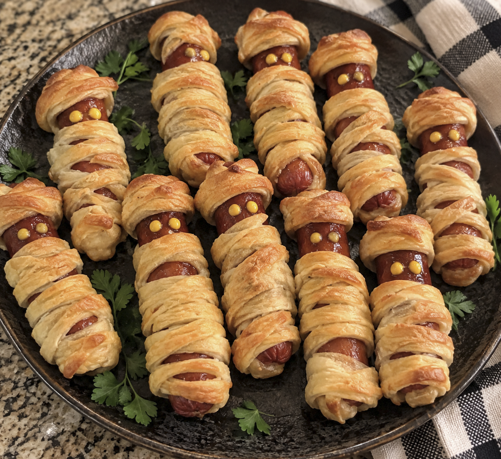 Kids love making these mummy pigs in blankets