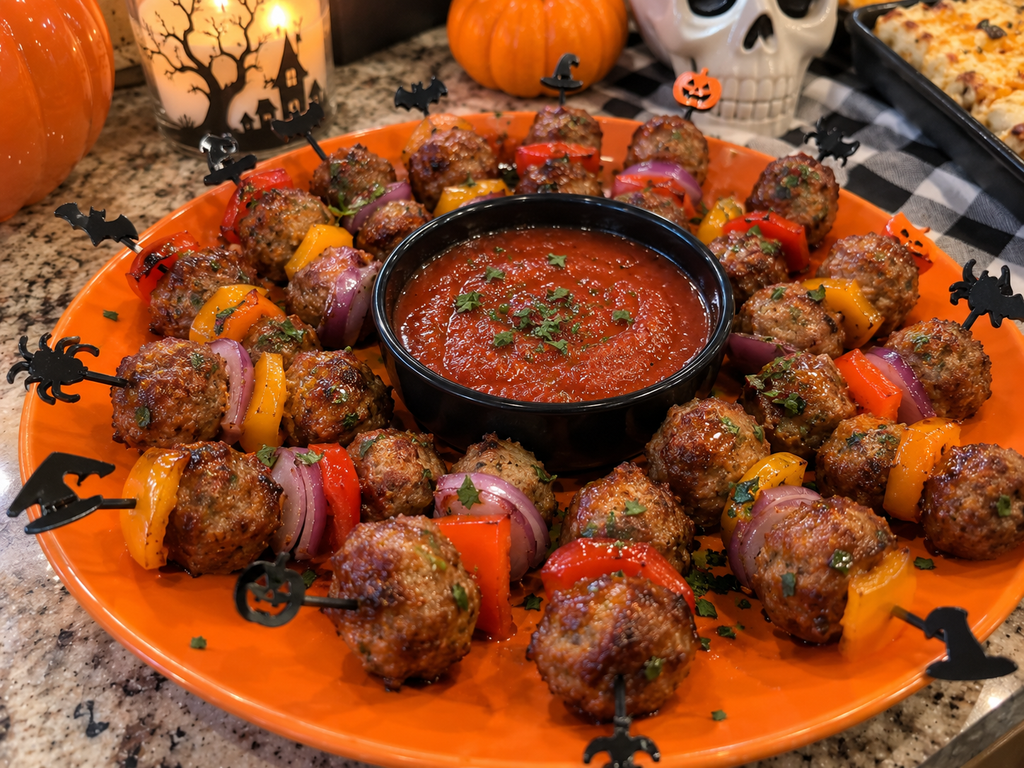 Meatball skewer is very easy appetizer, especially if you get frozen meatballs