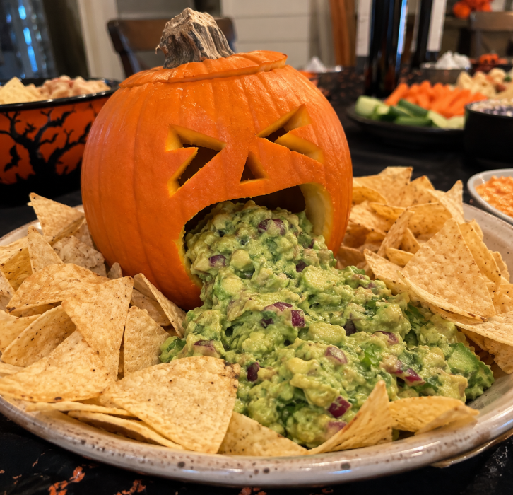 Pumpkin Guacamole Halloween Dip is a smash hit